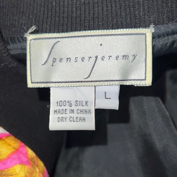 Spenserjeremy 100% Silk Vintage 80s 90s Vivid Colors Large Bomber Jacket… - Picture 8 of 16